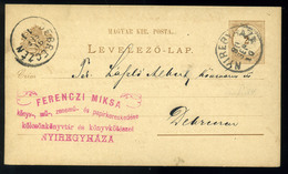 NYÍREGYHÁZA 1880. Díjjegyes Levlap, Kölcsönkönyvtár Szép Bélyegzéssel - Used Stamps