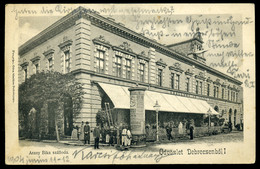 DEBRECEN 1904. Arany Bika Szálloda, Régi Képeslap , Hirdető Oszloppal  /  Golden Bull Hotel Vintage Pic. P.card - Hungary