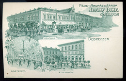 DEBRECEN  1915. Cca. Német András és Társa Arany Bika Szálloda , Reklám Kártya - Hongarije