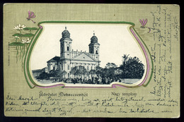 DEBRECEN 1904. Nagytemplom, Komáromi J. Kiadása, Art Nouveau Litho , Régi Képeslap  /  Grand Church Published By J. Komá - Hongarije