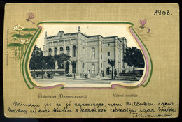 DEBRECEN 1903. Színház, Komáromi J. Kiadása, Art Nouveau Litho , Régi Képeslap  /  Theater  Published By J. Komáromi Art - Hungary