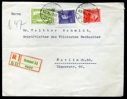 BUDAPEST 1933. Ajánlott Levél, Arcképek-P-f Bérmentesítéssel Berlinbe - Brieven En Documenten