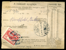 FELSŐSZEMERÉD 1919.04. Postautalvány Ipolyságra Küldve, Hradzsin Bélyeggel - Gebraucht