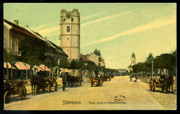 DEBRECEN Piac Utca, Lovasfogatok, Régi Képeslap   /  Market St. Vintage Pic. P.card - Ungarn