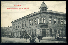 DEBRECEN 1908. Kossuth Utca, Angol Királynő Szálloda, Kegyelet Temetkezési Intézet, Hauer Bertalan üzlete, Utcaseprő. If - Ungarn