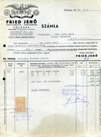 TOLCSVA 1943. Fried Jenő Bortermelő  Fejléces, Céges Számla - Ohne Zuordnung
