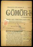 1918. Gömör-Kishont Vármegyei Közlöny, Komplett újság, Címszalaggal , Hírlap Bélyeggel - Gebraucht