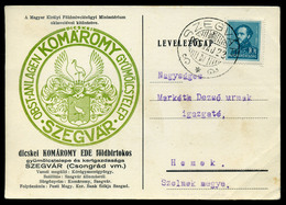 SZEGVÁR 1935. Komáromy Gyümölcstelep, Dekoratív Céges Levlap - Covers & Documents