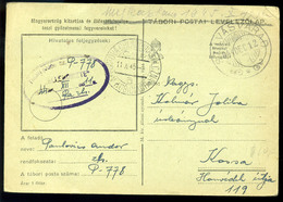 SZILVÁSVÁRAD II. VH. 1944. Táboi Lap Kassára Küldve , Már Cseh érkezési Bélyegzéssel, érdekes. - Covers & Documents