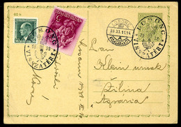 LOSONC 1938. Visszatérés, Levlap, Vegyes Bélyegekkel - Covers & Documents