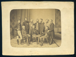 PEST 1856-60. Cca. Mayer György : Társaság, Férfiak, Régi Fotó 17*12cm  /  Group Of Men Vintage Photo 17*12 Cm - Other & Unclassified