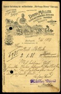 BUDAPEST 1897. David Müller Kerékpár Kereskedés és Szervíz, Ritka Reklám Levelezőlap - Gebraucht