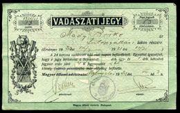 FÜLÖPSZÁLLÁS 1920. Vadászati Jegy - Unclassified