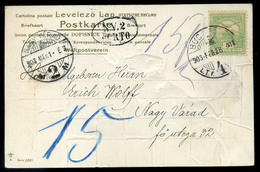 BUDAPEST 1903. Képeslap Nagyváradra Küldve, Nagyváradi Portó Bélyegzéssel - Gebraucht