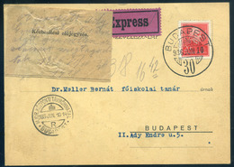 BUDAPEST 1936. Helyi Expressz Levlap, Dr Heller Bernát, Rabbi Professzornak - Covers & Documents