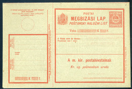 1916. Kétnyelvű, Horvát-magyar Díjjegyes Megbízási Lap (dupla) - Gebraucht