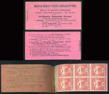 1909. Turul Bélyegfüzet , 1 Lappal (6db 10f-es) Ritka Darab!  /  Turul Stamp Booklet 1 Card (6 Pieces Of 10f Rare Piece! - Andere & Zonder Classificatie