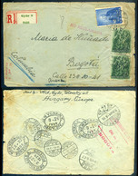 GYŐR 1938. Ajánlott Vándorlevél 5 Hónapos Dél-Amerikai Turnéja! Nem Kezdődött Jól Először Bogota Helyett Bagotára Küldté - Covers & Documents