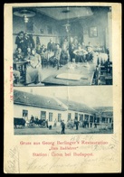 ÜRÖM 1904. Berlinger Fogadó A Kerékpárosokhoz , Ritka Képeslap  /  Berlinger Bicycle Inn Rare  Vintage Pic. P.card - Hungary