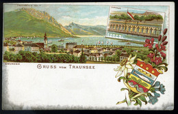 AUSZTRIA Traunsee Litho Képeslap - Hungary