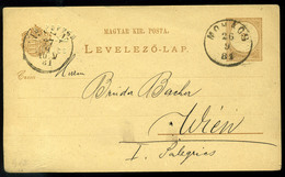 MOHÁCS 1881. Díjjegyes Levlap, Vakdombor, Céges Nyomással, Popper - Used Stamps