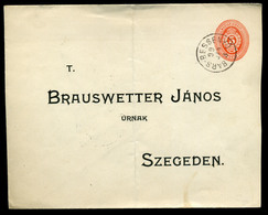 BARSBESENYŐ / Bešeňov 1899. Díjjegyes Boríték Szegedre Küldve - Gebraucht