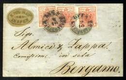 1850. Levél 3*3Kr OFEN WASSERSTADT Bergamo-ba Küldve - Gebraucht