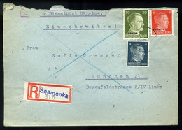 NÉMETORSZÁG UKRAJNA II.VH . Ajánlott Levél Snamenka > München - Covers & Documents