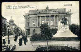 BUDAPEST 1913. Rákóczi út, Nemzeti Szinház Régi Képeslap - Ungarn