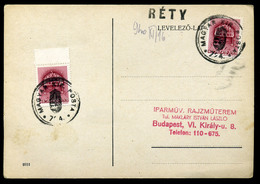 RÉTY 1940. Levelezőlap, Kisegitő Bélyegzéssel - Brieven En Documenten