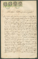 NAGYVÁRAD 1871 Dekoratív Jogi Dokumentum, 4 Db Okmánybélyeggel - Brieven En Documenten