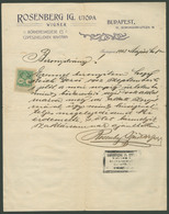 BUDAPEST 1903. Rosenberg Bőrkereskedés, Régi Fejléces Céges Levél - Ohne Zuordnung