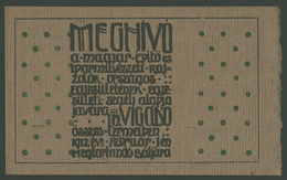 BUDAPEST 1912. Magyar Építő és Iparművészeti Rajzolók Országos Egyesülete, Meghívó - Zonder Classificatie