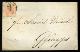 PEST 1858. 3Kr-os Levél, Héber Nyelvű Tartalommal Gyöngyösre Küldve, Szép, Korai Judaika! - Used Stamps