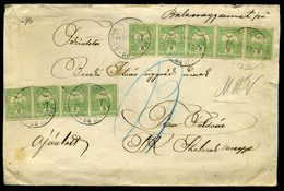 BALASSAGYARMAT 1909. Ajánlott Levél 9*5f-rel, Mozgóposta Bélyegzéssel Tiszaföldvárra Küldve - Used Stamps