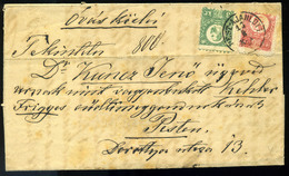 PEST 1873. Helyi Ajánlott Levél 5kr+3Kr-ral. Szép és Ritka Darab!  /  Local Reg. Letter 5 Kr+3Kr Nice And Rare Piece - Used Stamps