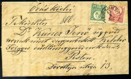 PEST 1873. Helyi Ajánlott Levél 5kr+3Kr-ral. Szép és Ritka Darab!  /  Local Reg. Letter 5 Kr+3Kr Nice And Rare Piece - Gebraucht