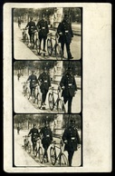 BUDAPEST 1907. Andrássy út, Rendőrök Kerékpárral , érdekes Fotós Képeslap - Hungary