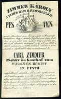 PEST 1800-20. Cca. Fehér Hajó Fogadó, Dekoratív, Metszetes Számla  /   Decorative Letterhead Bill, White Ship Inn - Zonder Classificatie