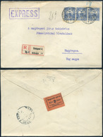 BUDAPEST 1914. Expressz Ajánlott Levél Nagykaposra Küldve, A Hátoldalon 2f Auguszta Garas Bélyeggel! - Used Stamps
