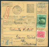 BUDAPEST 1943. Csomagszállító "téli Ruhanemű" Címkével Gyimesfelsőlakra, Katonai Címre Küldve - Briefe U. Dokumente