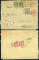 BUDAPEST 1907. Ajánlott Levél , 6 Bélyeges, Háromszínű Bérmentesítéssel Nagyváradra - Gebraucht