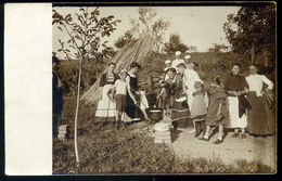 BALATONBERÉNY 1910. Bográcsozók, Fotós Képeslap - Hongarije