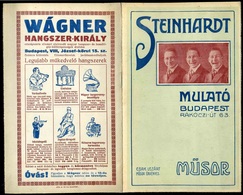 BUDAPEST Steinhardt Mulató , Dekoratív Programfüzet, Reklámokkal 1910-15. Cca.  /  Decorative Program Brochure, Adv. - Ohne Zuordnung