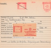 Nederland 1936, Archivkarte N.V. Mannesmannbuizen Handelmaatschappij Rotterdam C., Unikat - Franking Machines (EMA)