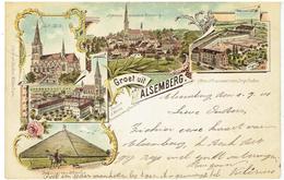 Groet Uit ALSEMBERG - Beersel - Litho Kaart - Gekleurd - Verzonden 1901 - Beersel