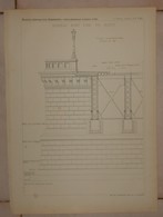 Plan Du Nouveau Pont Fixe De Rouen. 1884. - Travaux Publics