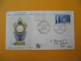 FDC 1957   France N° 1094   Manufacture Nationale De Sèvres     Cachet  Sèvres - 1950-1959