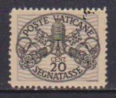 VATICANO 1945 SEGNATASSE TRIREGNO E CHIAVI DECUSSATE SASS. 8 MLH XF - Strafport