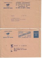 2 Enveloppes Des Chèques Postaux - Service Des Postes - Envoi En Franchise De Paris Pour Le Calvados - Burgerlijke Brieven Zonder Portkosten